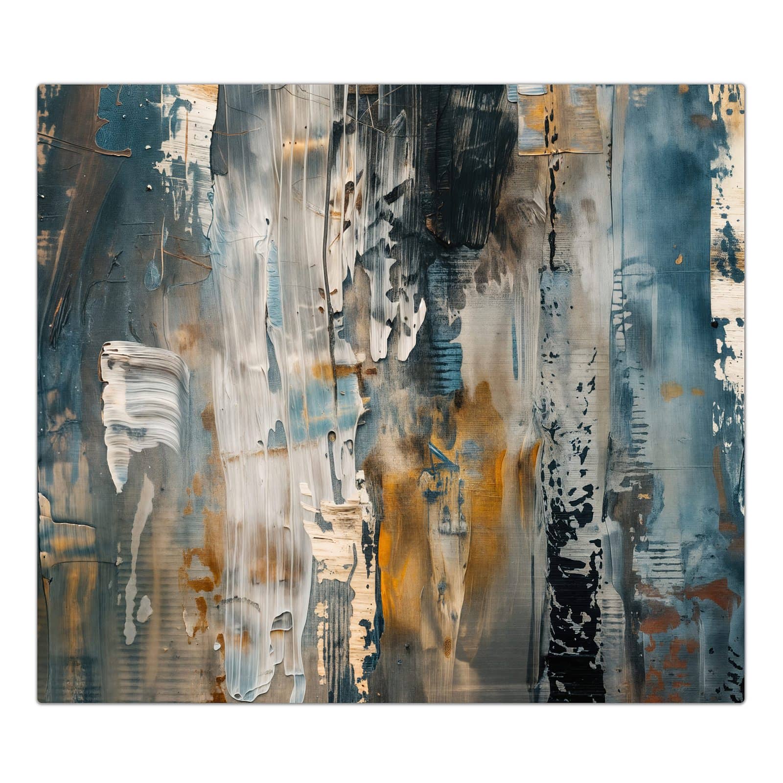 1-teilige Herdabdeckung aus Holz mit Abstrakte Kunstwerke-Motiv in der Frontansicht #grösse_1-Teilig (60x52cm)