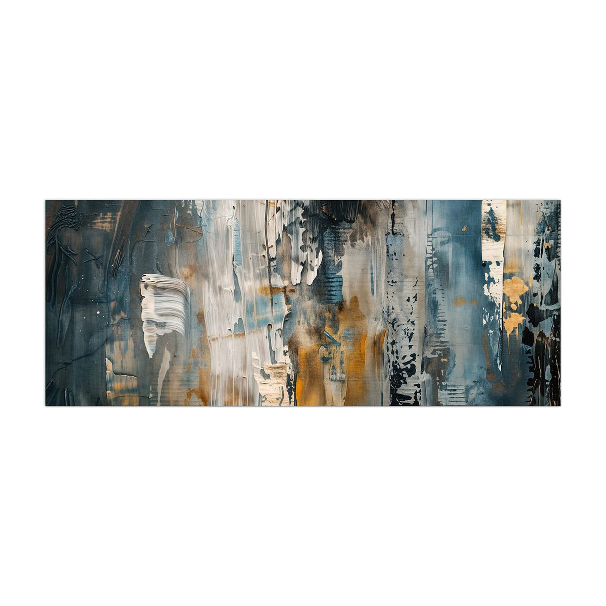 Küchenrückwand aus Glas Blaue Farbschichten im Hochformat, Motiv bildfüllend von vorn