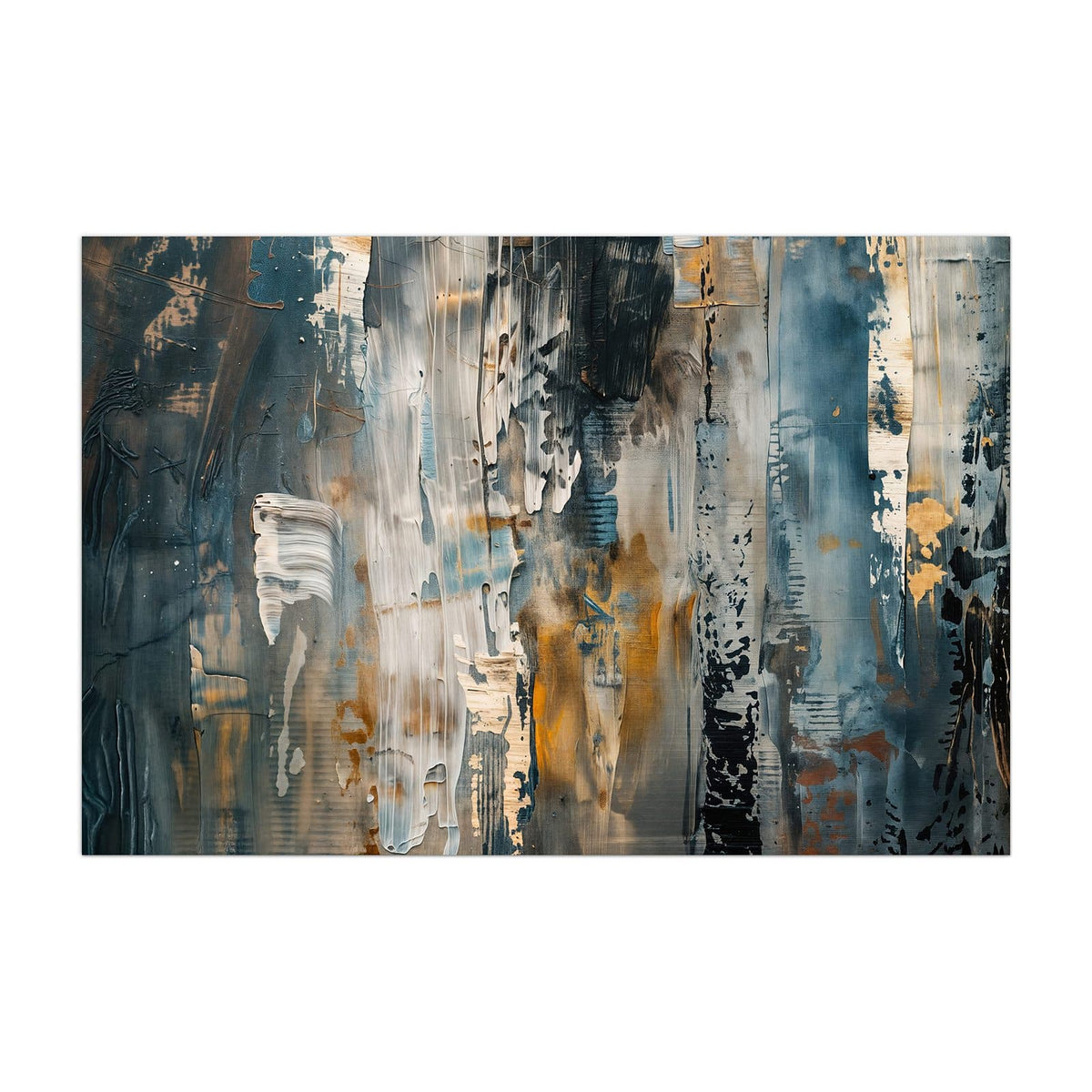 Küchenrückwand aus Glas Blaue Farbschichten im Hochformat, Motiv bildfüllend von vorn