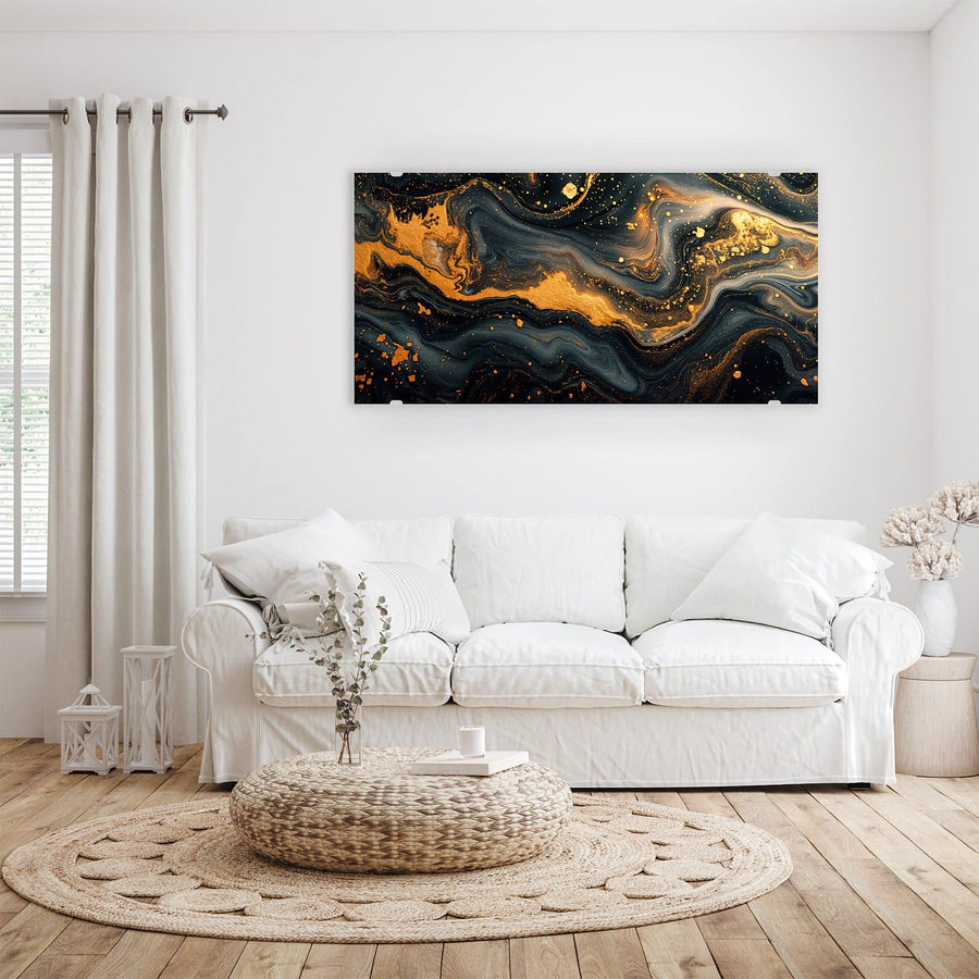 Maße Wandbild - Marmor mit Goldadern - Querformat
