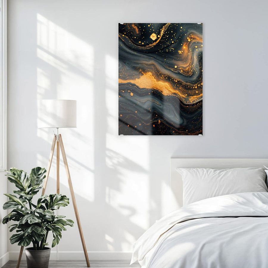 Maße Wandbild - Marmor mit Goldadern - Hochformat