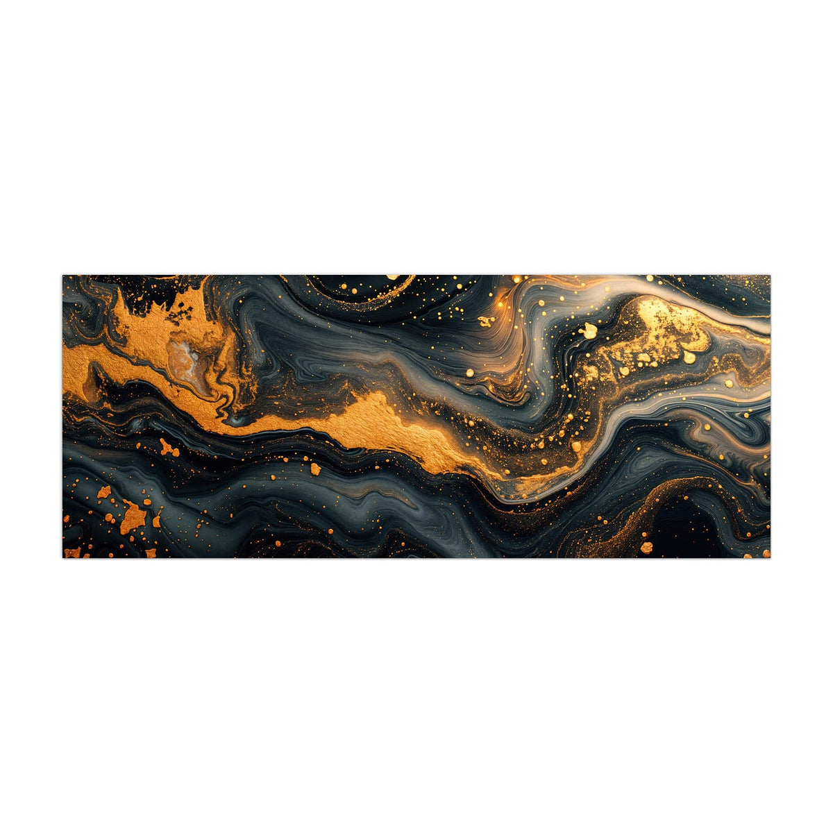 Küchenrückwand aus Glas Marmor mit Goldadern im Hochformat, Motiv bildfüllend von vorn