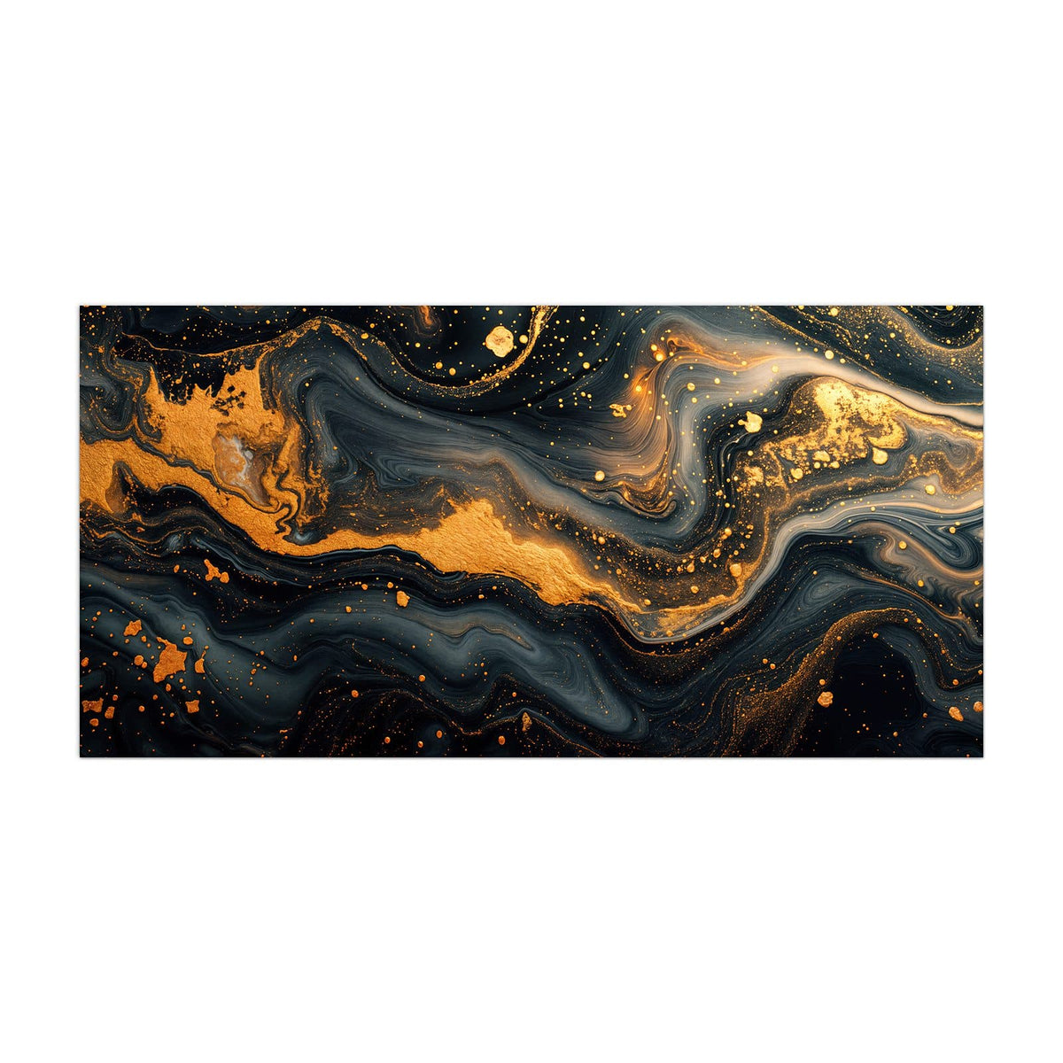 Küchenrückwand aus Glas Marmor mit Goldadern im Hochformat, Motiv bildfüllend von vorn