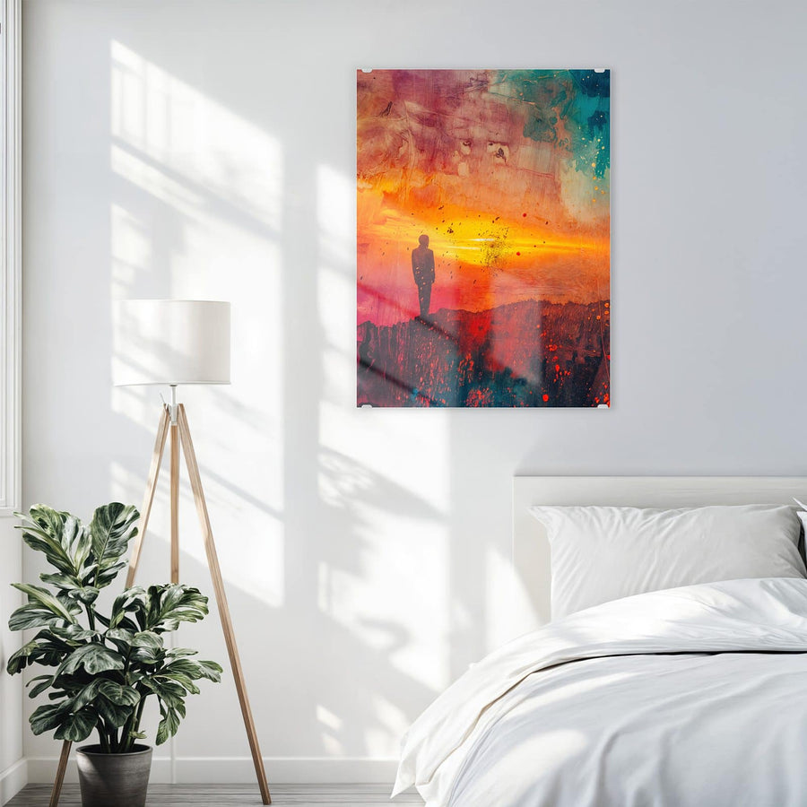 Maße Wandbild - Silhouette am Horizont - Hochformat