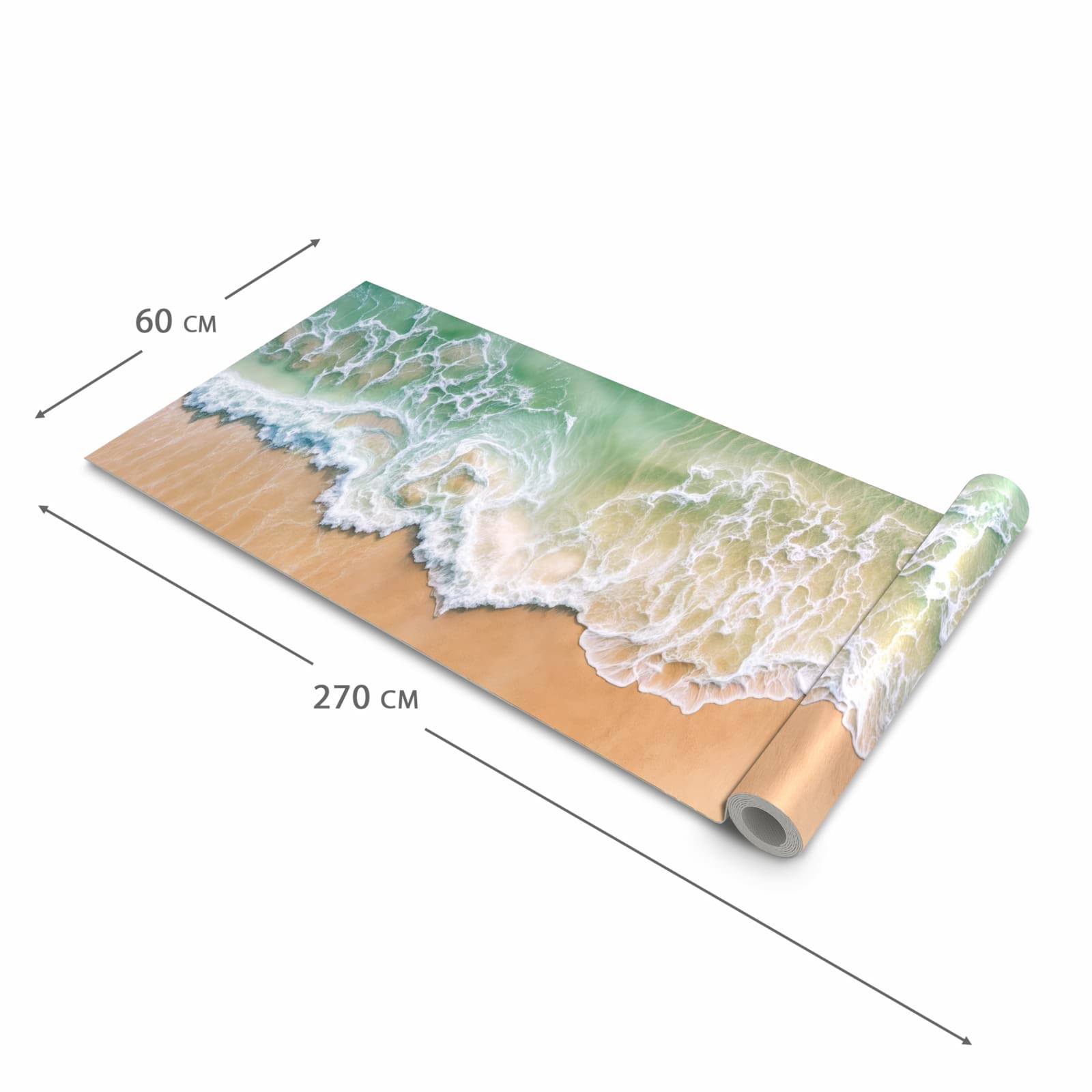 Küchenteppich mit Motiv Warme Meereswellen in der Größe 60x300 cm für sicheres Aufbewahren