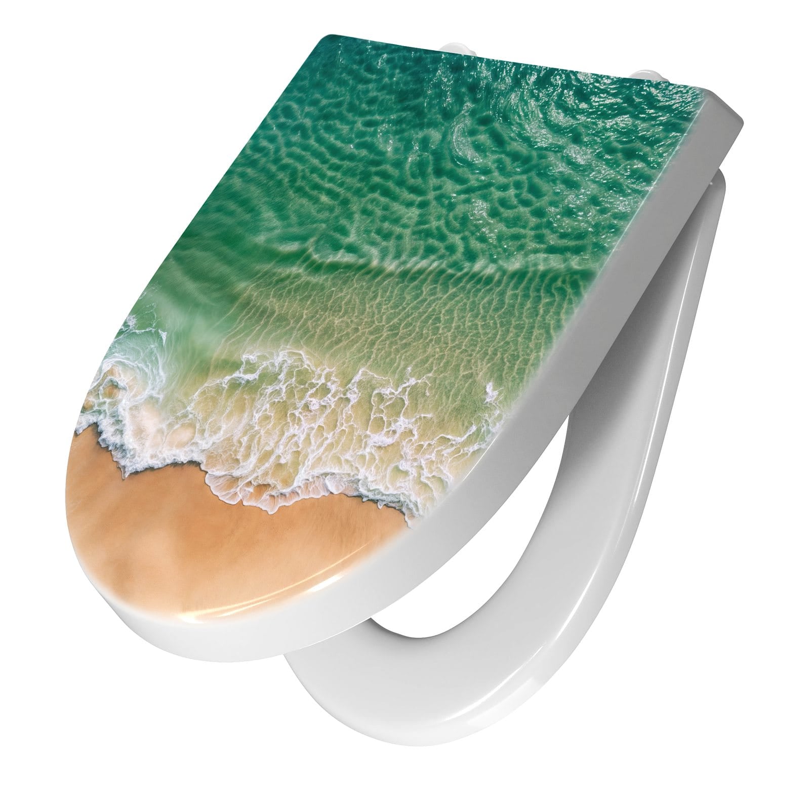 WC-Sitz mit Absenkautomatik Warme Meereswellen