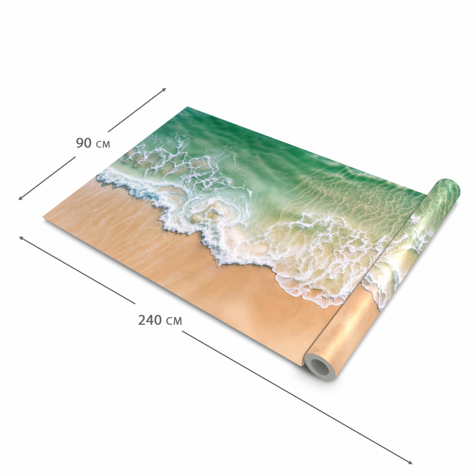 Schmutzabweisender Küchenteppich mit Motiv Warme Meereswellen in der Größe 60x300 cm