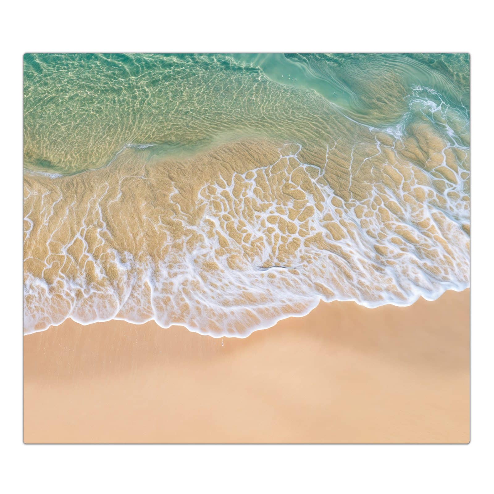 1-teilige Ceranfeldabdeckung mit Strandwellen-Motiv in der Frontansicht