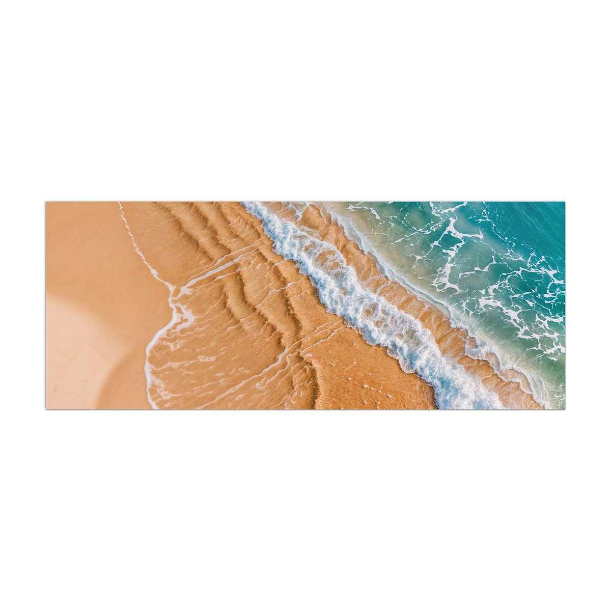 Küchenrückwand aus Glas Sandrippen am Ufer im Hochformat, Motiv bildfüllend von vorn
