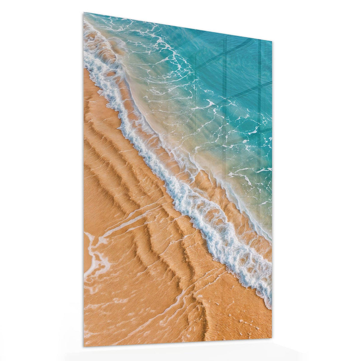Glasbild Sandrippen am Ufer von der Seite, 4 mm Echtglas