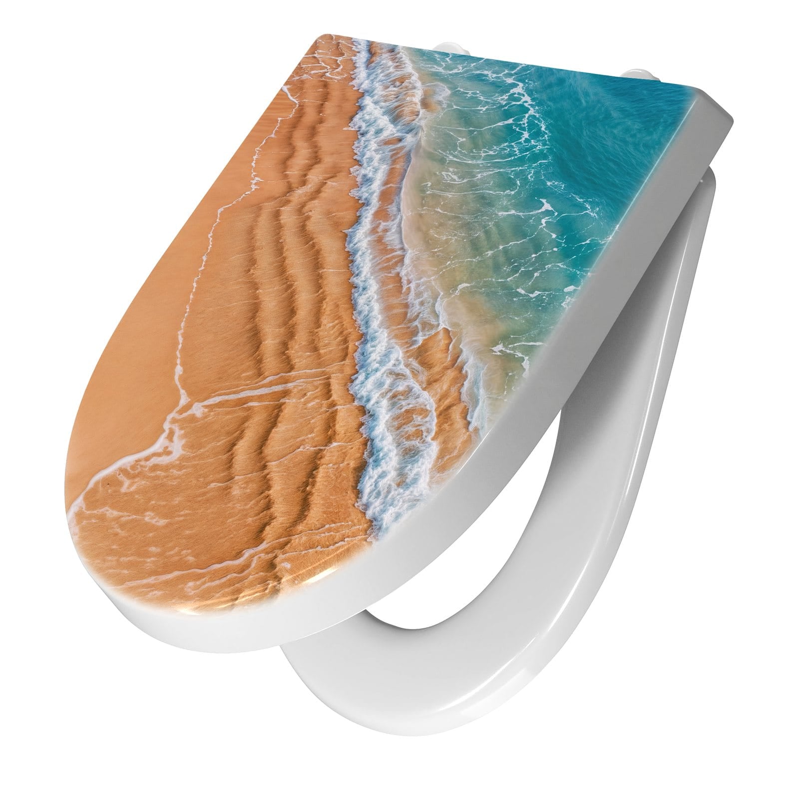 WC-Sitz mit Absenkautomatik am und Wellen