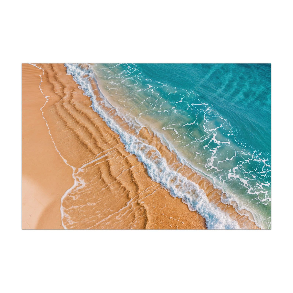 Küchenrückwand aus Glas Sandrippen am Ufer im Hochformat, Motiv bildfüllend von vorn