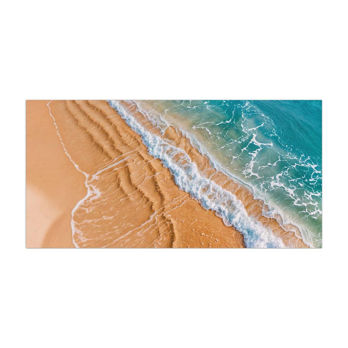 Küchenrückwand aus Glas Sandrippen am Ufer im Hochformat, Motiv bildfüllend von vorn