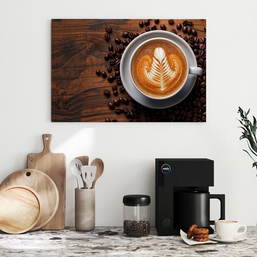 Maße Metall Magnettafel - Kaffee mit Latte Art