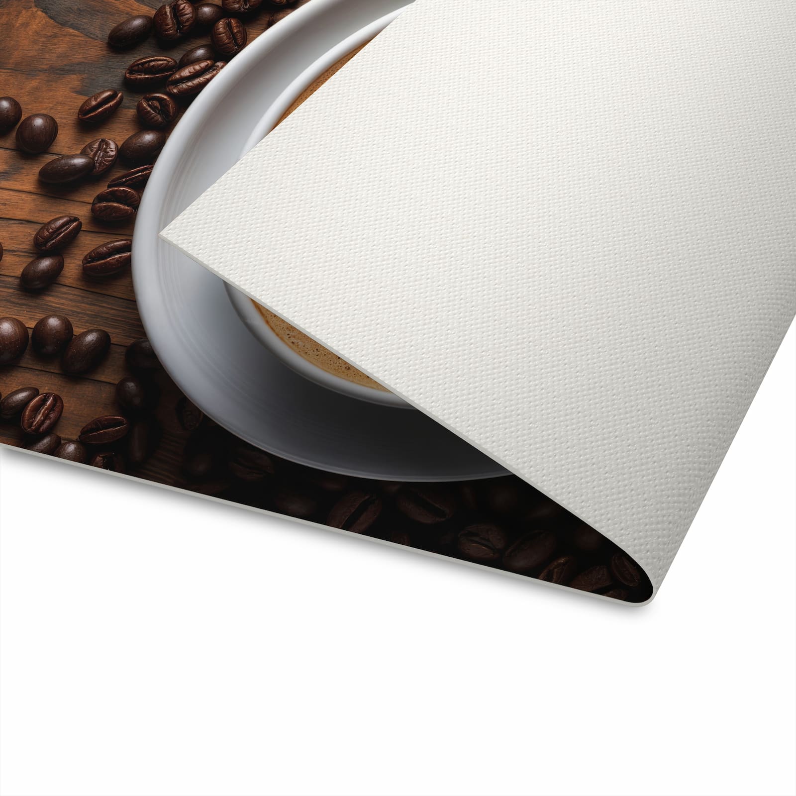 Waschbarer Teppich fürs Esszimmer mit Motiv Stille Kaffeegenuss für Trittkomfort