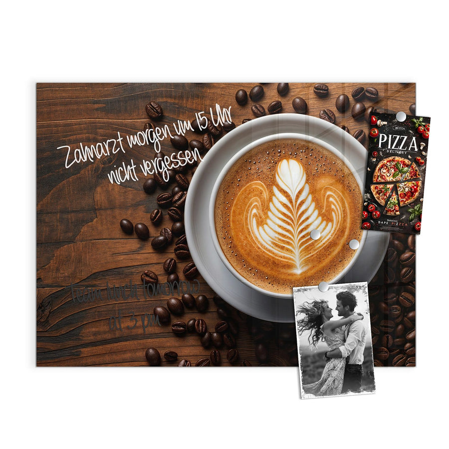 Maße Magnettafel - Kaffee mit Latte Art