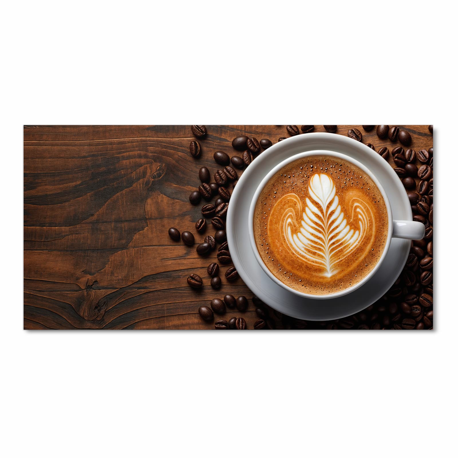 Strapazierfähiger Läufer für Eingangsbereich mit Motiv Stille Kaffeegenuss in Frontansicht