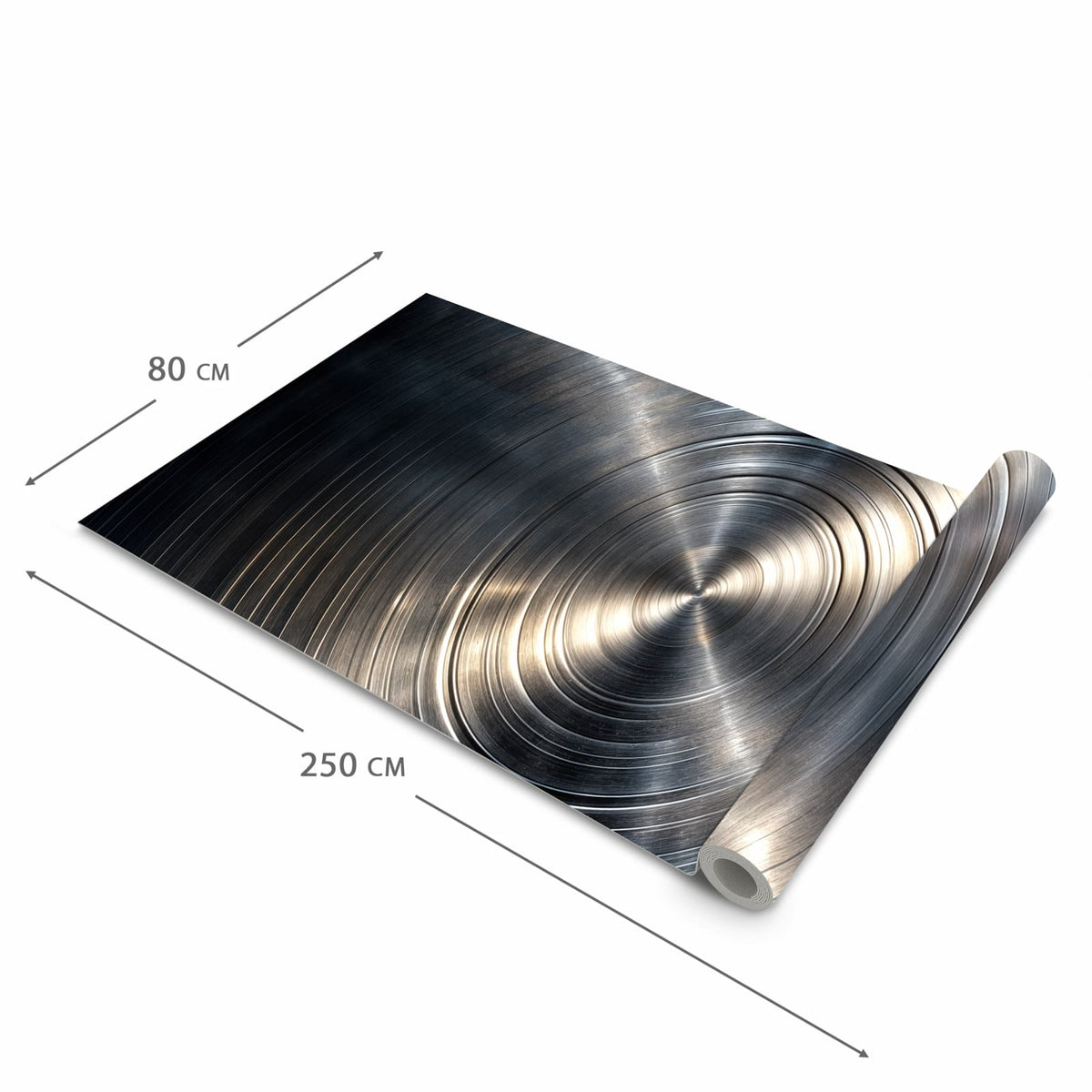 Schmutzabweisender rutschfester Küchenteppich mit Motiv Metallkreise in der Größe 60x240 cm