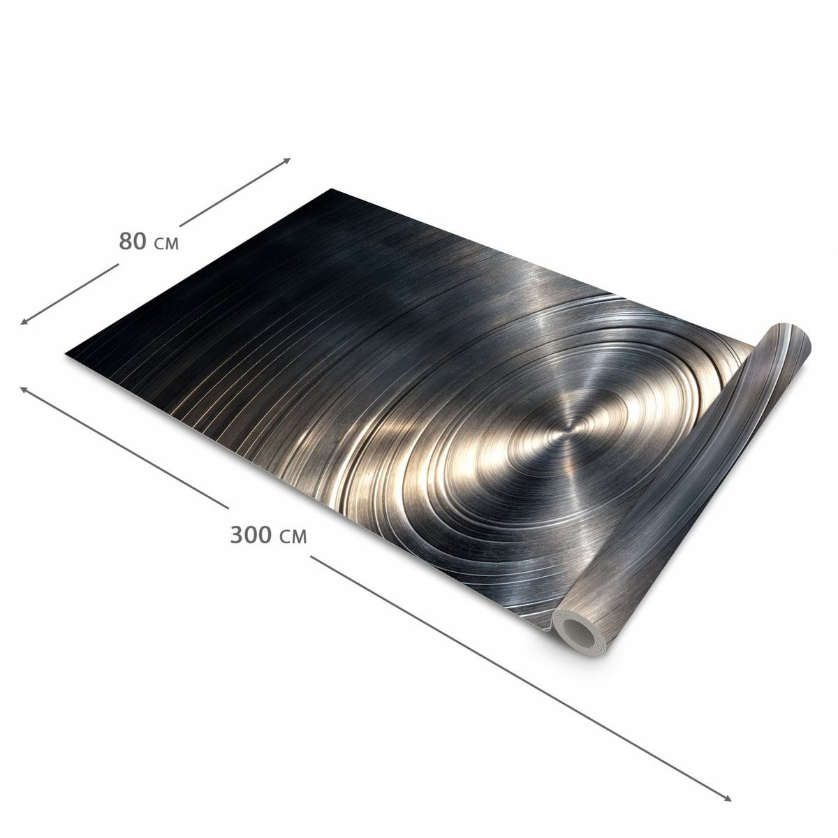 Langlebiger Küchenläufer mit Motiv Metallkreise in der Grösse 60x240 cm