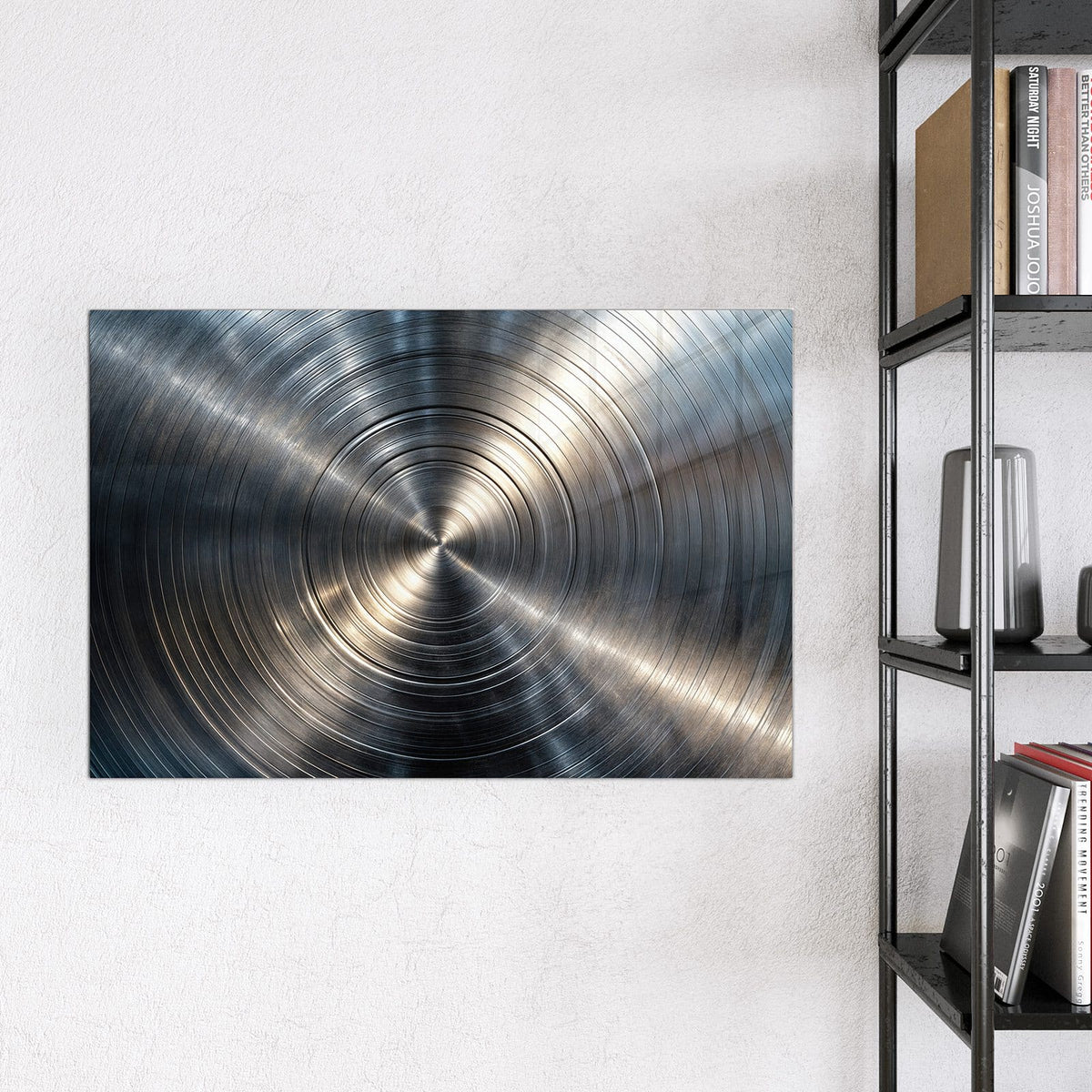 Magnettafel - Konzentrische Kreise – Konzentrische Rillen in Silber