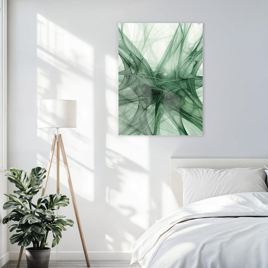 Maße Wandbild - Grünes Netzmuster - Hochformat