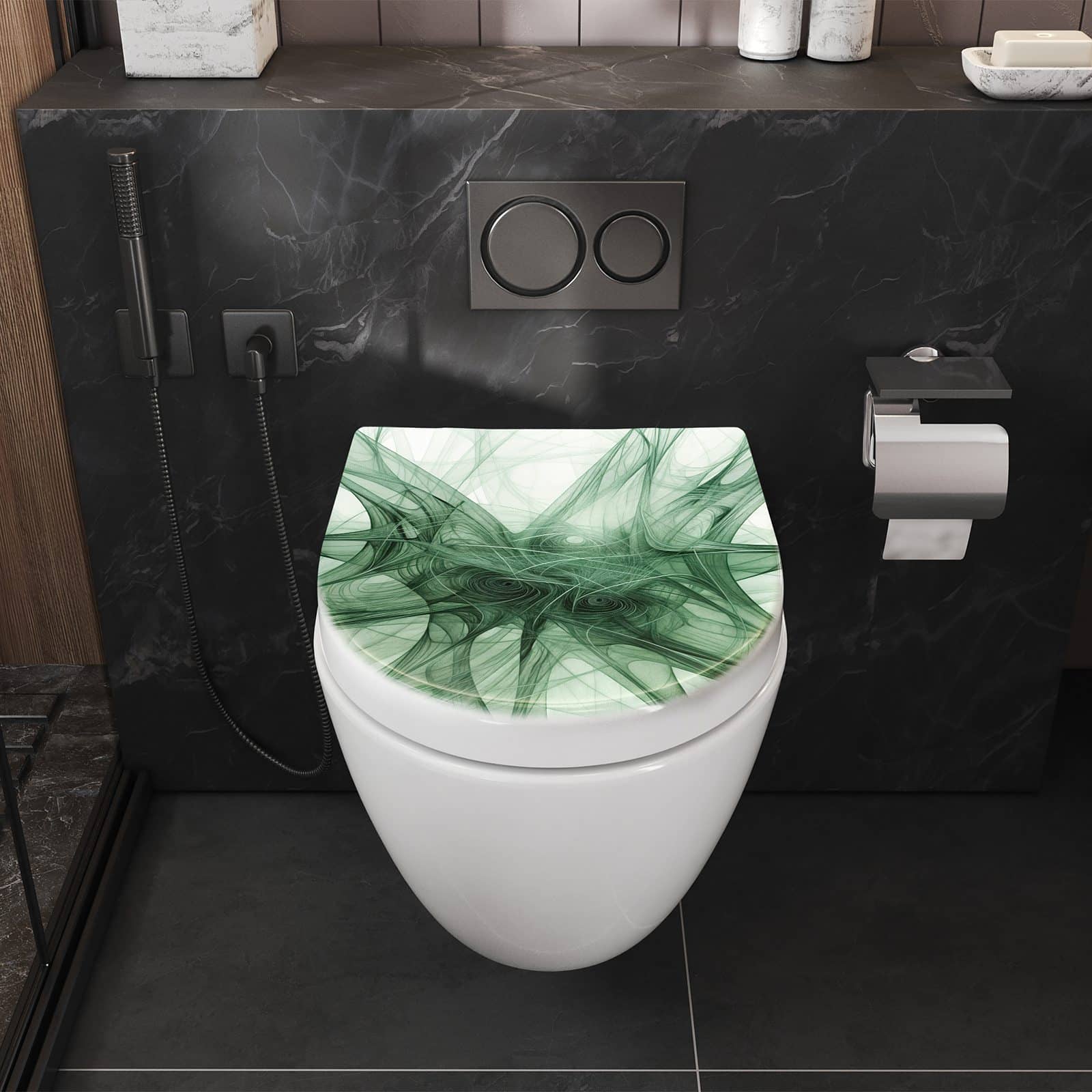 WC-Sitz mit Absenkautomatik Strukturen von Abstrakte