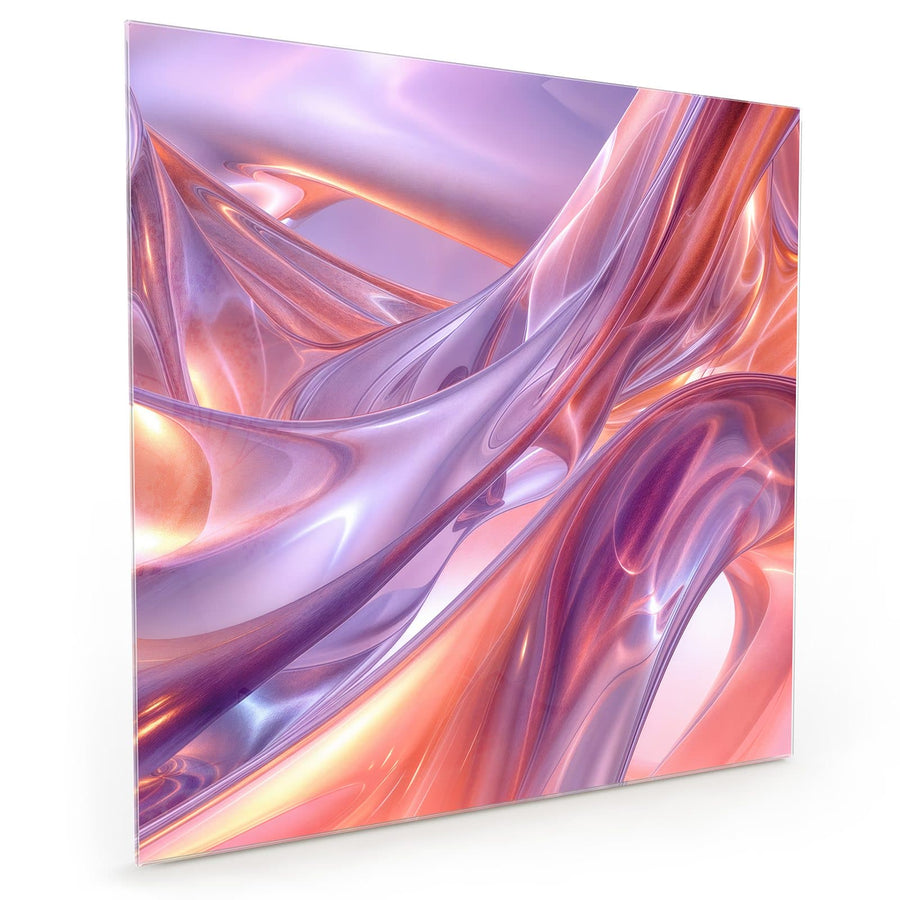 Maße Küchenrückwand Glänzende Lilawellen aus Glas