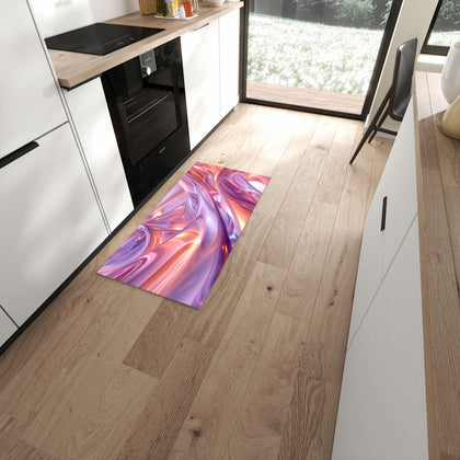 Küchenteppich mit dem Motiv Glänzende Lilawellen