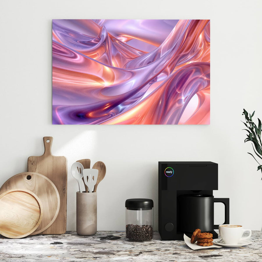Maße Metall Magnettafel - Glänzende Lilawellen