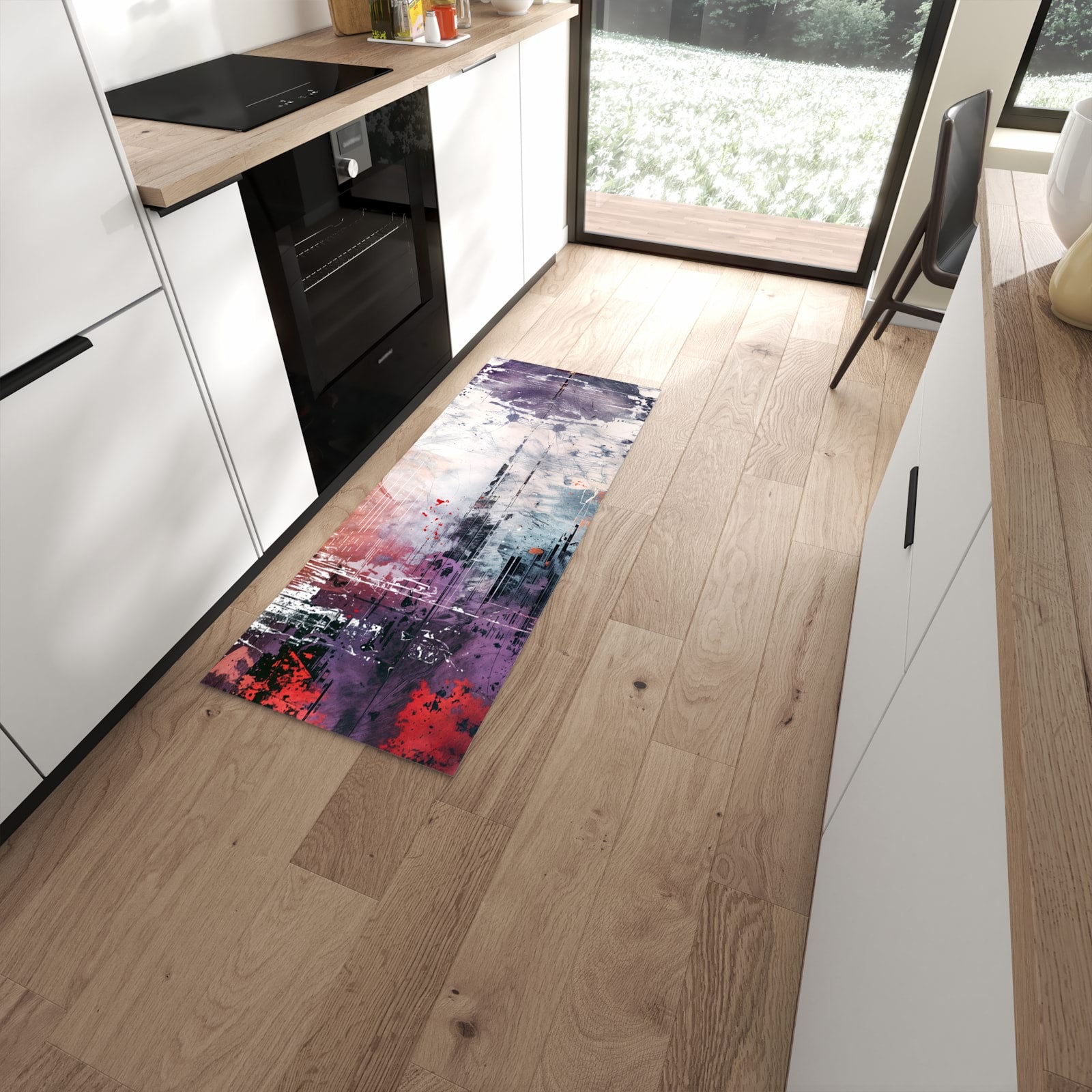 Sicherer Küchenläufer mit Motiv Kunst von Abstrakte in moderner Küche #grösse_60 x 150 cm