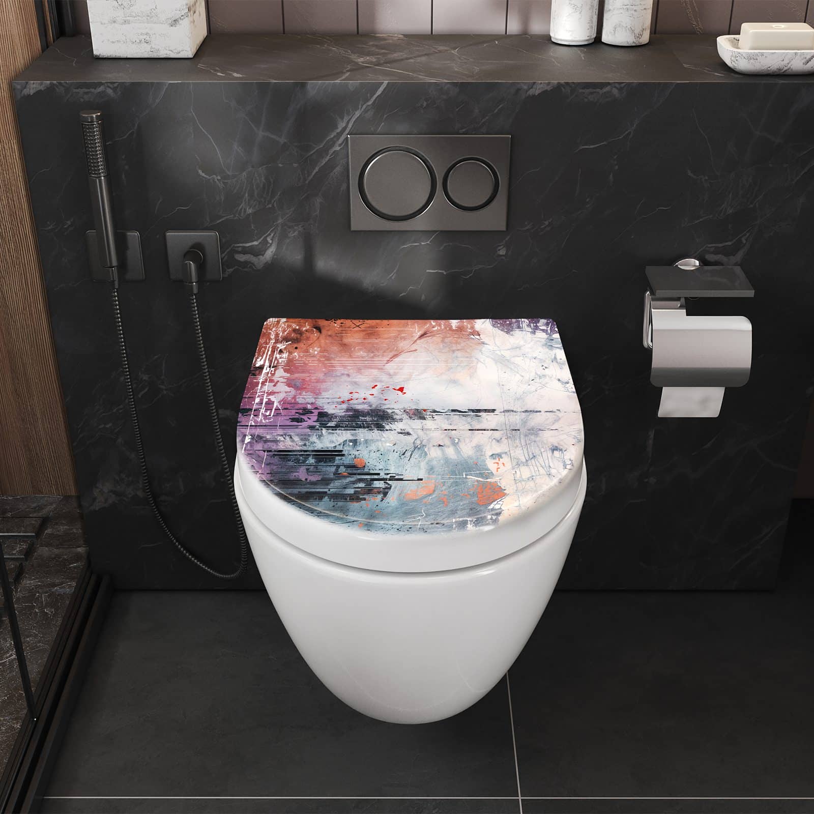 WC-Sitz mit Absenkautomatik Kunst von Abstrakte