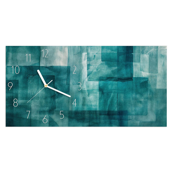 Wanduhr Abstrakte Formen aus Glas – Querformat 60 × 30 cm mit Ziffernblatt Elegant