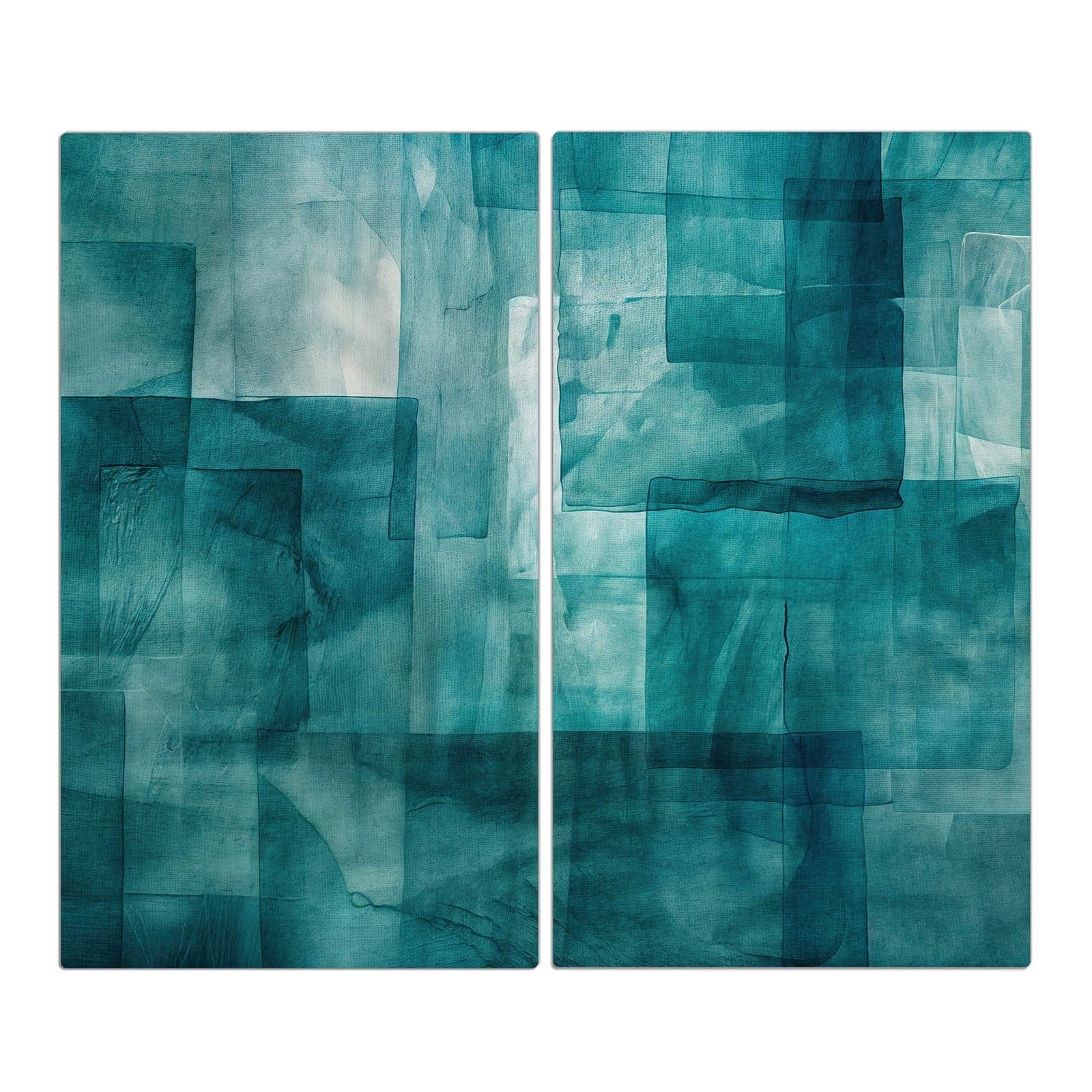 2-teilige Abdeckung für Herdplatten mit Abstrakte Formen-Motiv in der Frontansicht #grösse_2-Teilig (60x52cm)