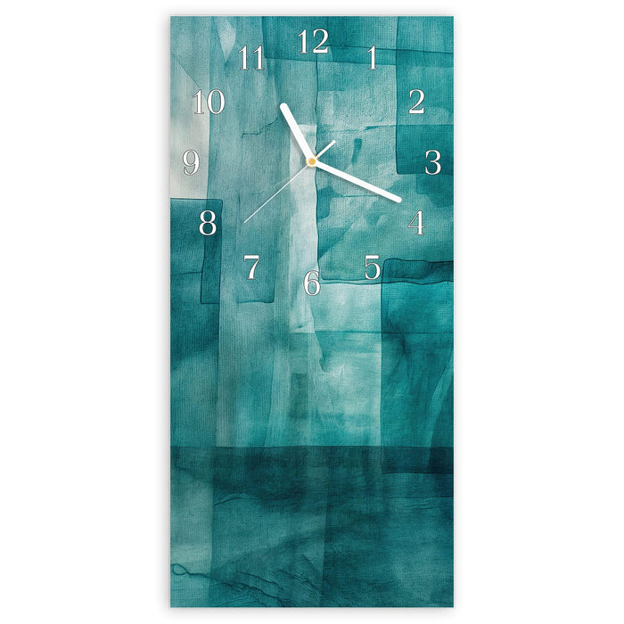 Wanduhr Abstrakte Formen aus Glas – Hochformat 30 × 60 cm mit Ziffernblatt Klassisch