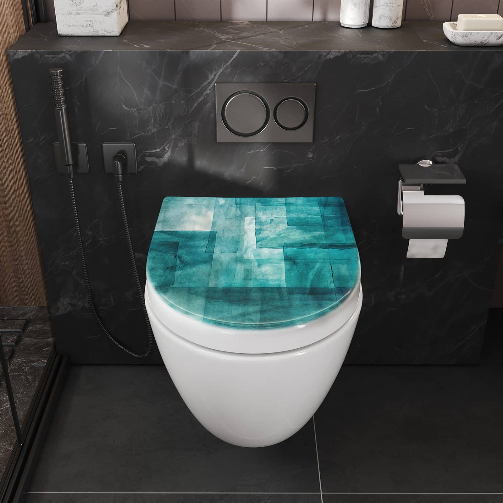 WC-Sitz mit Absenkautomatik Abstrakte Formen