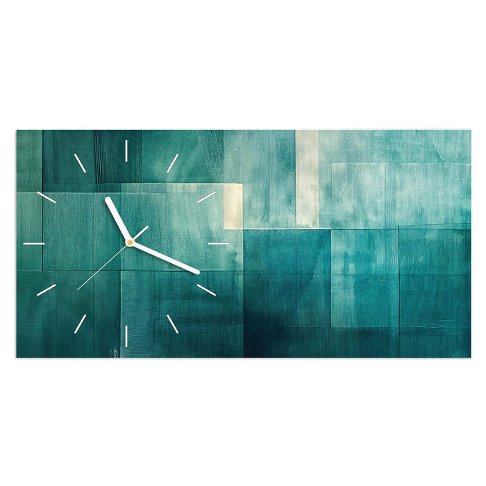 Wanduhr Abstrakter Hintergrund aus Glas – Querformat 60 × 30 cm mit Ziffernblatt Linie
