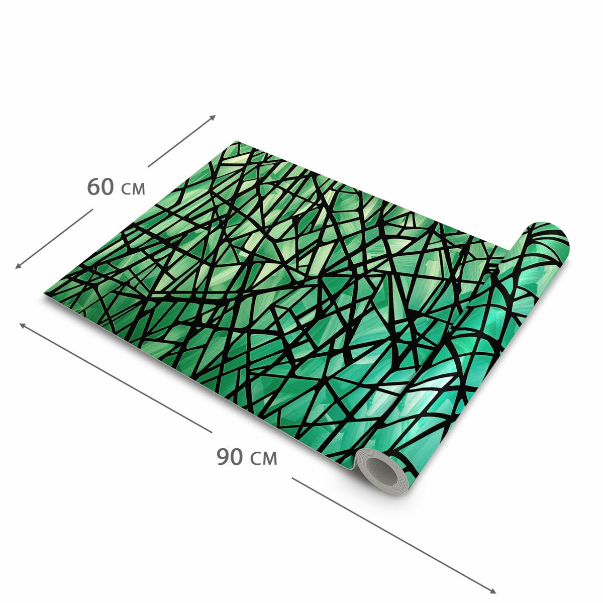 Pflegeleichter Küchenvorleger mit Motiv Geometrisches Glasmuster in der Größe 60x150 cm