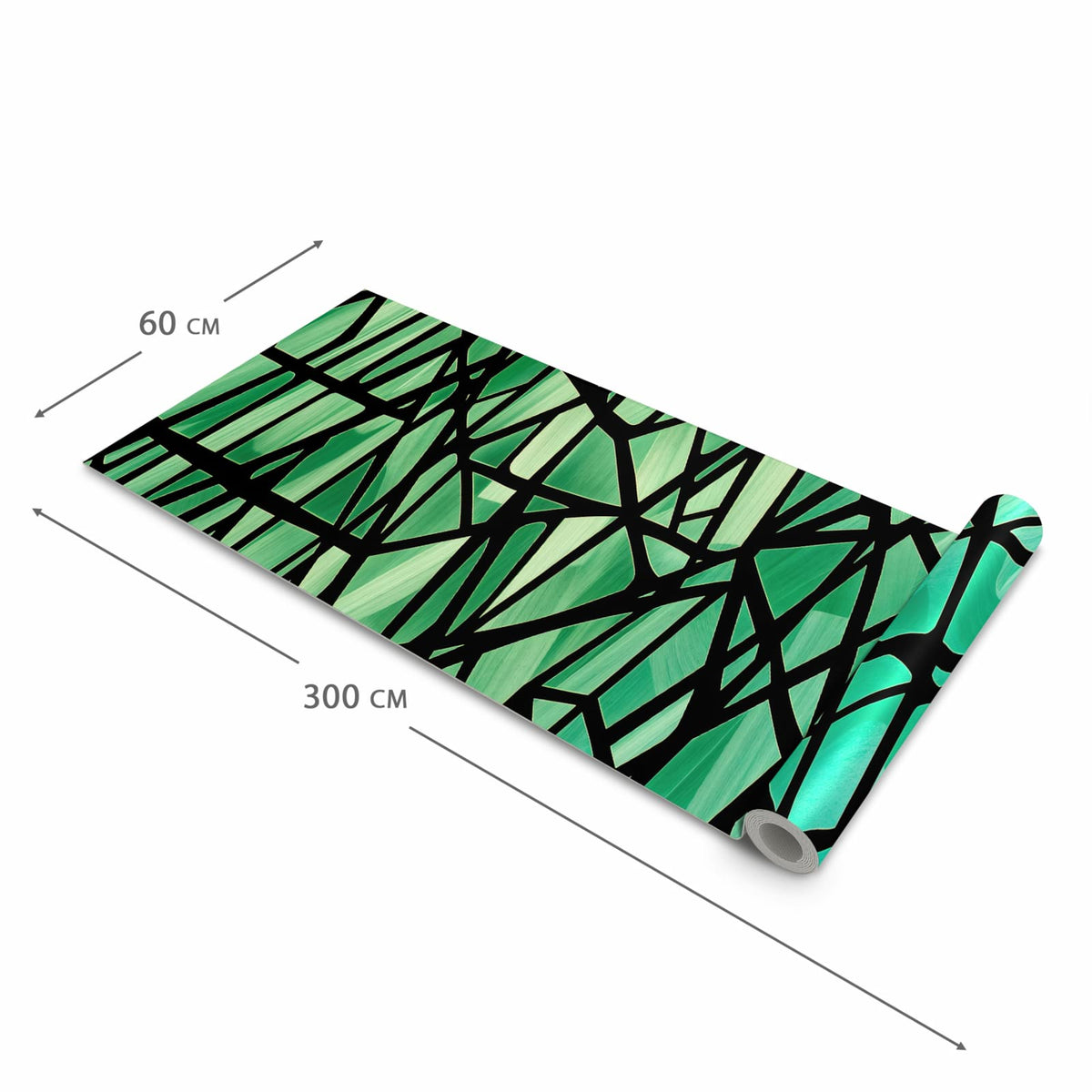 Flacher Küchenteppich mit Motiv Geometrisches Glasmuster in der Grösse 60x150 cm