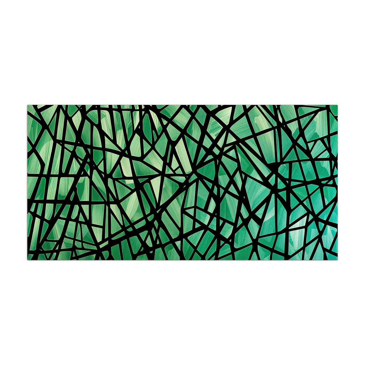 Küchenrückwand aus Glas Glasmosaik in Grün im Hochformat, Motiv bildfüllend von vorn
