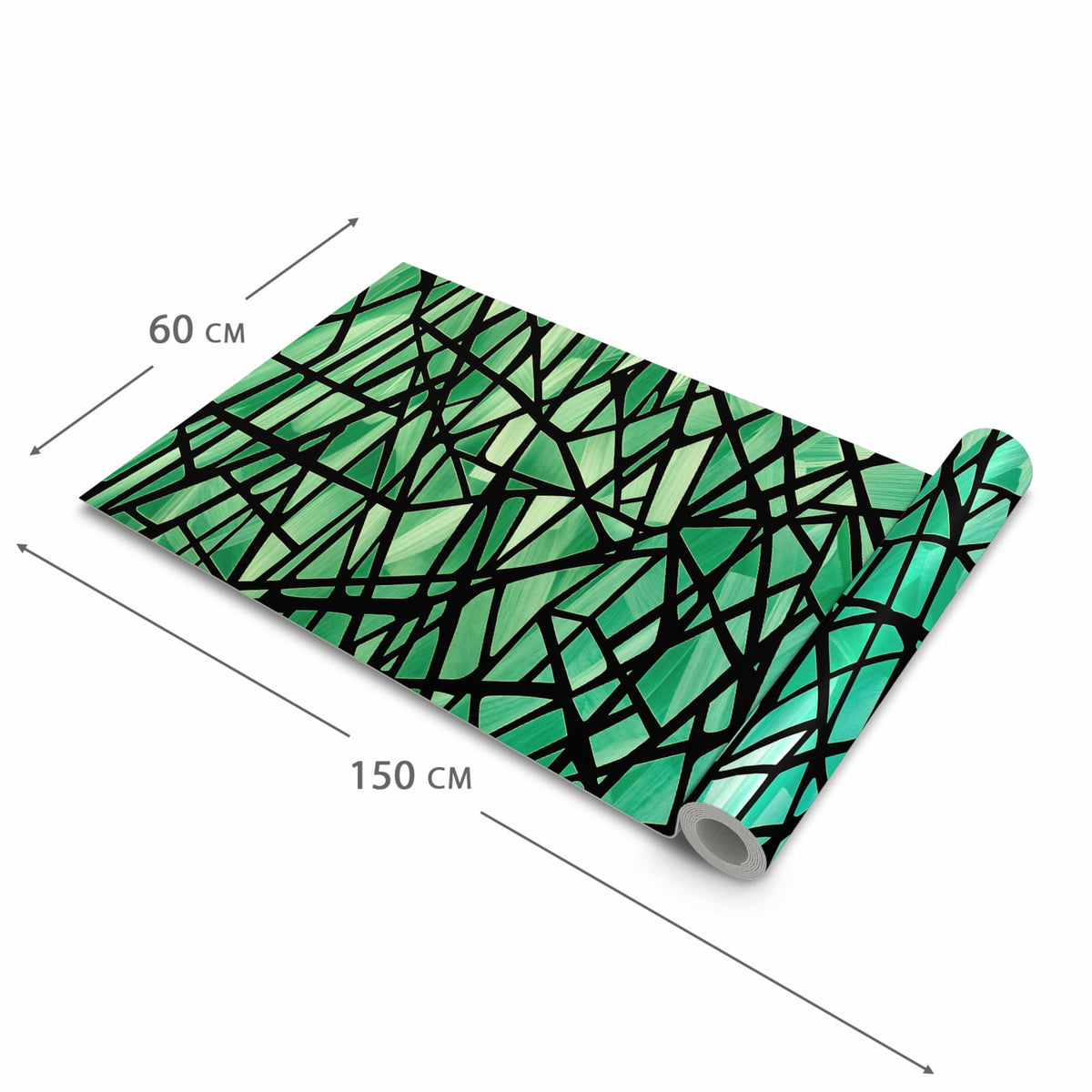 Fleckenresistenter Küchenteppich mit Motiv Geometrisches Glasmuster in der Grösse 60x120 cm