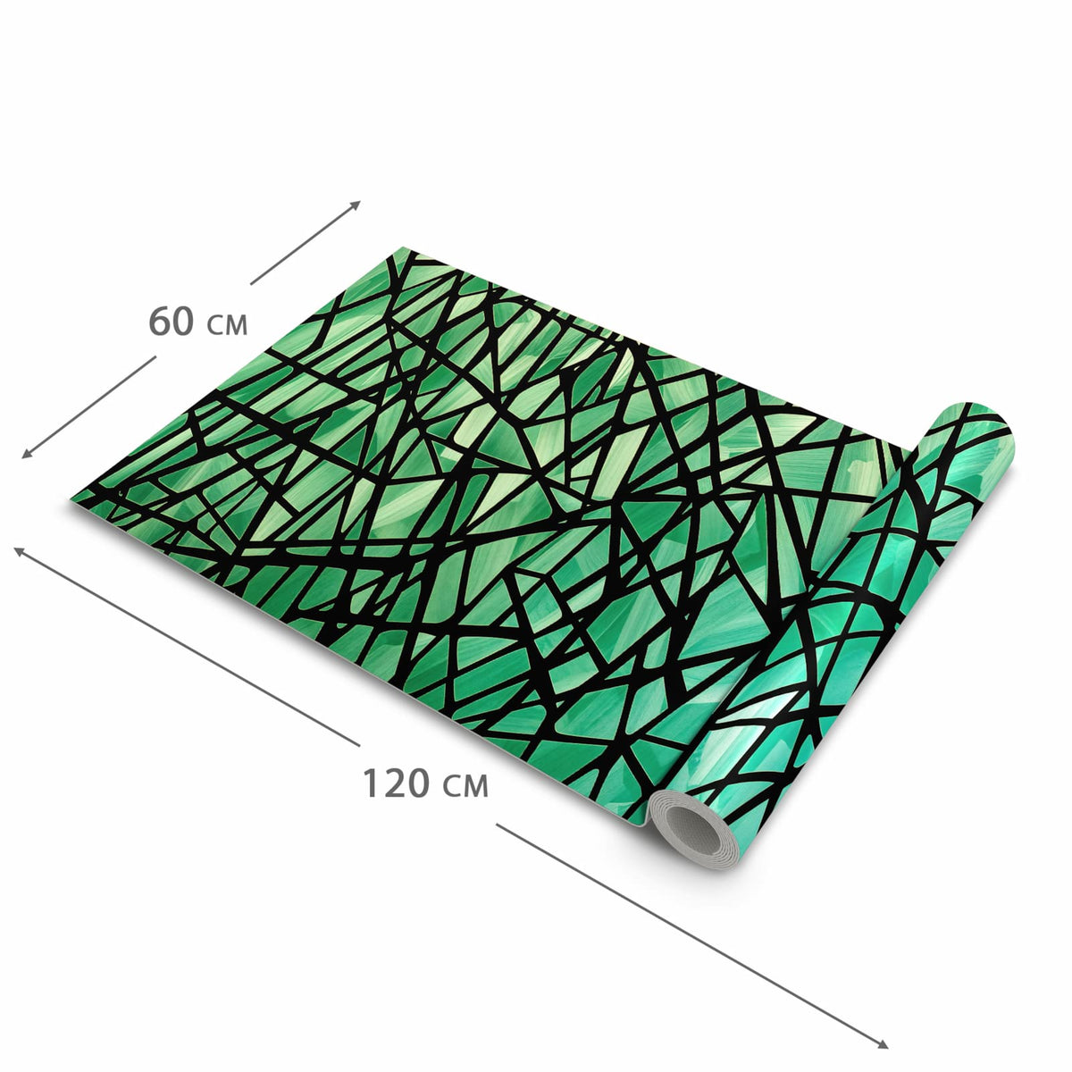 Wasserabweisender Küchenteppich mit Motiv Geometrisches Glasmuster in der Grösse 60x120 cm