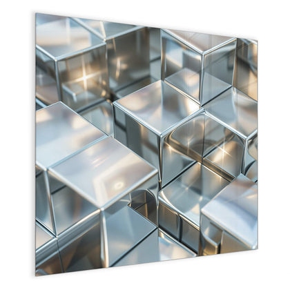 Magnettafel mit dem Motiv Metallische Würfel