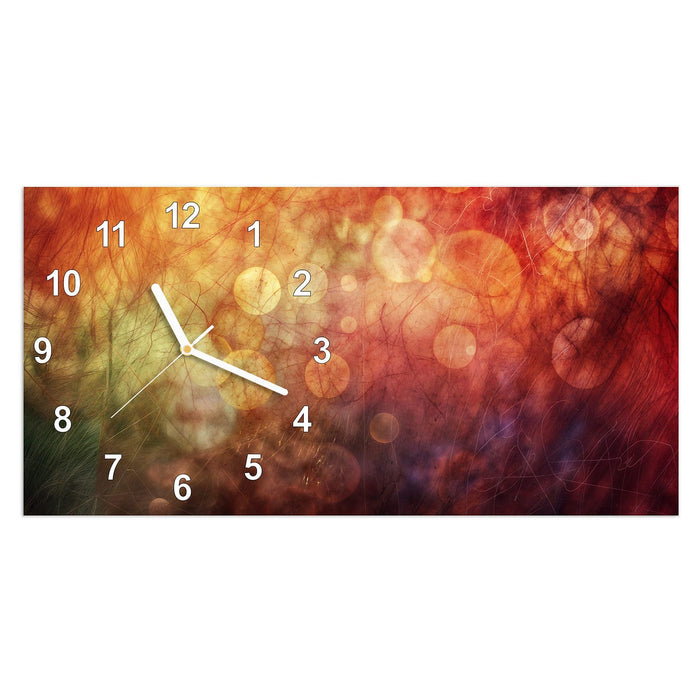 Wanduhr Abstrakte Kreise aus Glas – Querformat 60 × 30 cm mit Ziffernblatt Modern