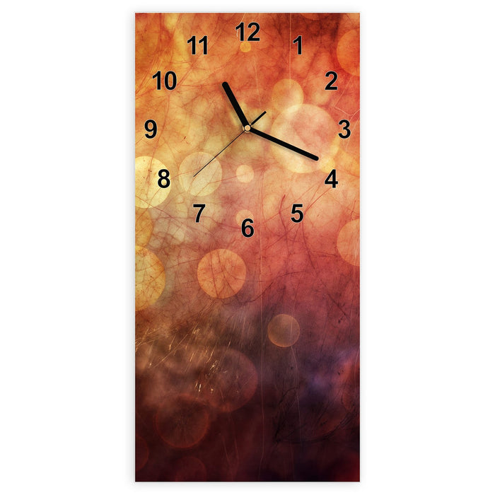 Wanduhr Abstrakte Kreise aus Glas – Hochformat 30 × 60 cm mit Ziffernblatt Modern