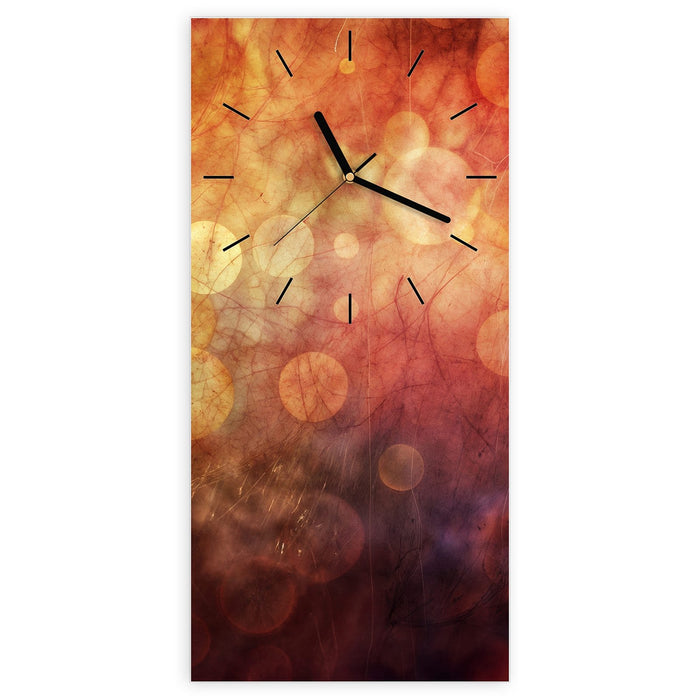 Wanduhr Abstrakte Kreise aus Glas – Hochformat 30 × 60 cm mit Ziffernblatt Linie