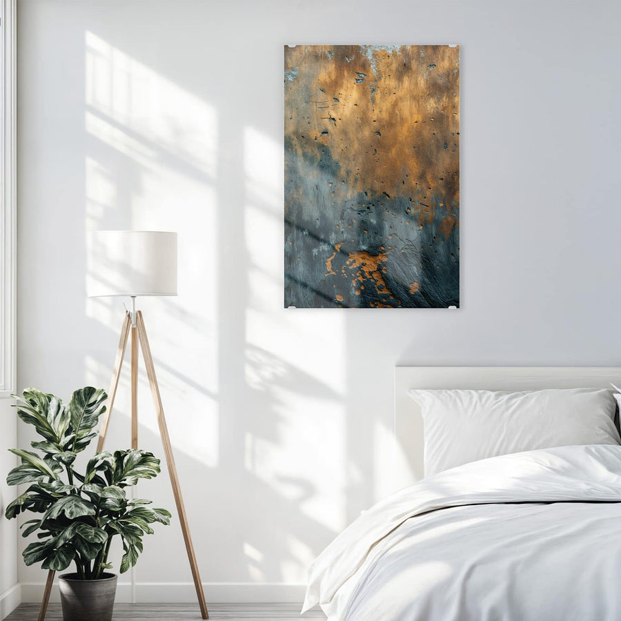 Maße Wandbild - Rost über Schiefer - Hochformat