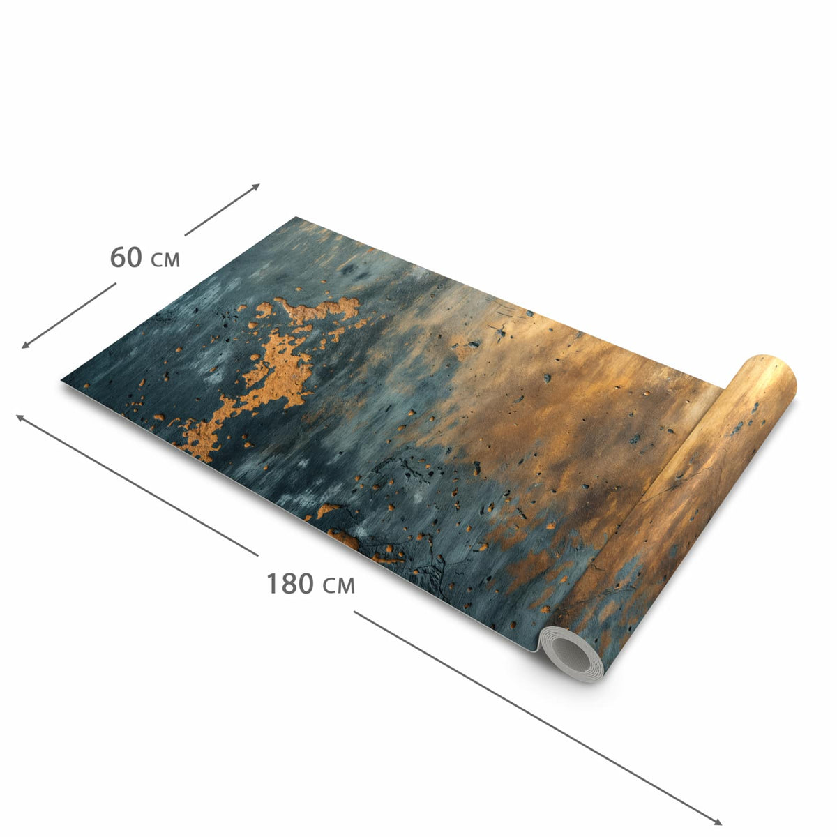 Langlebiger waschbarer Küchenteppich mit Motiv verwitterte Wand in der Größe 60x120 cm