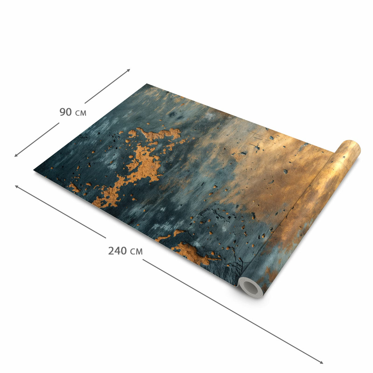 Langlebiger waschbarer Küchenläufer mit Motiv verwitterte Wand in der Grösse 60x120 cm