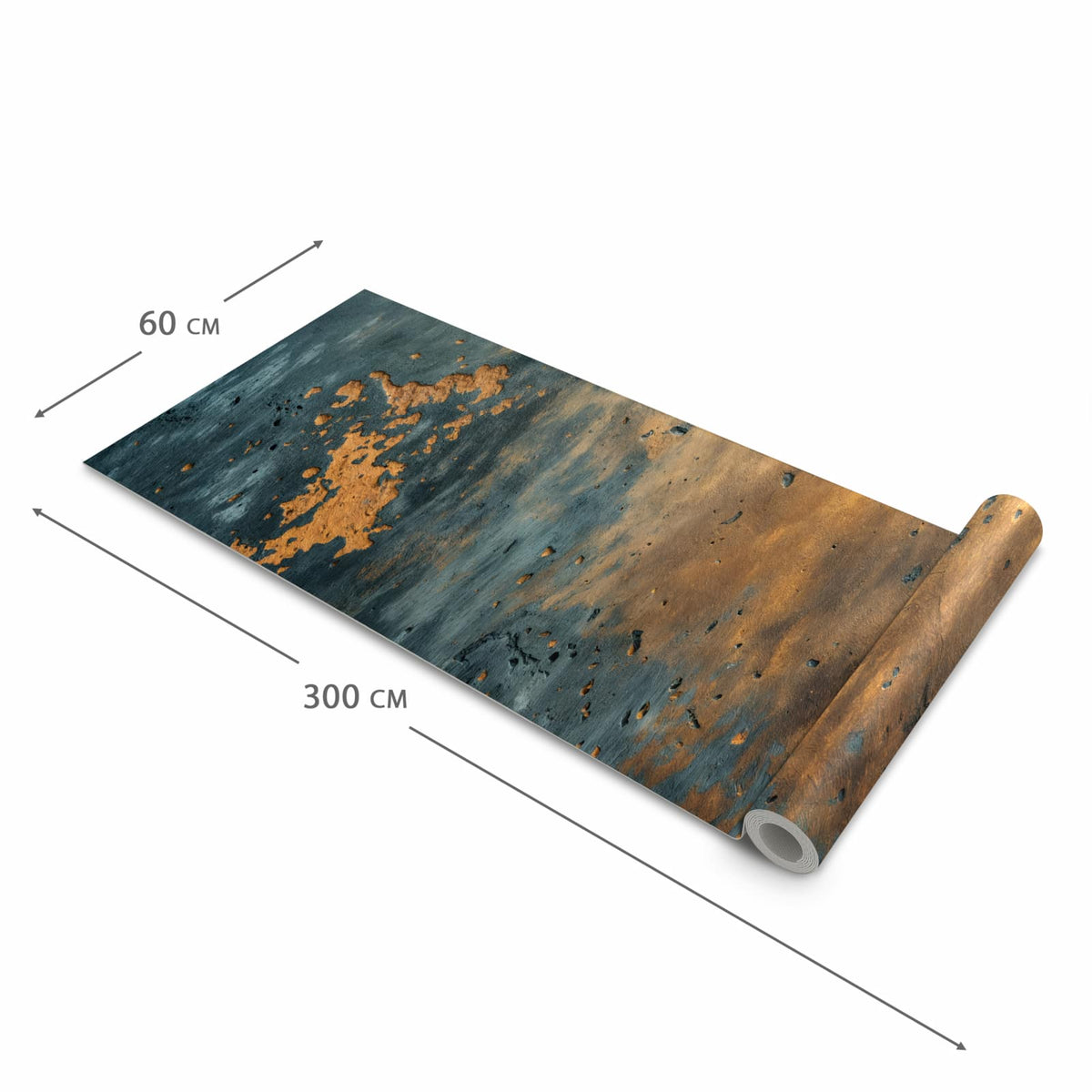 Komfortabler waschbarer Küchenteppich mit Motiv verwitterte Wand in der Grösse 60x120 cm