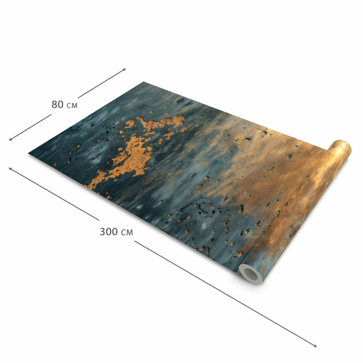 Strapazierfähiger rutschfester Küchenläufer mit Motiv verwitterte Wand in der Größe 60x120 cm